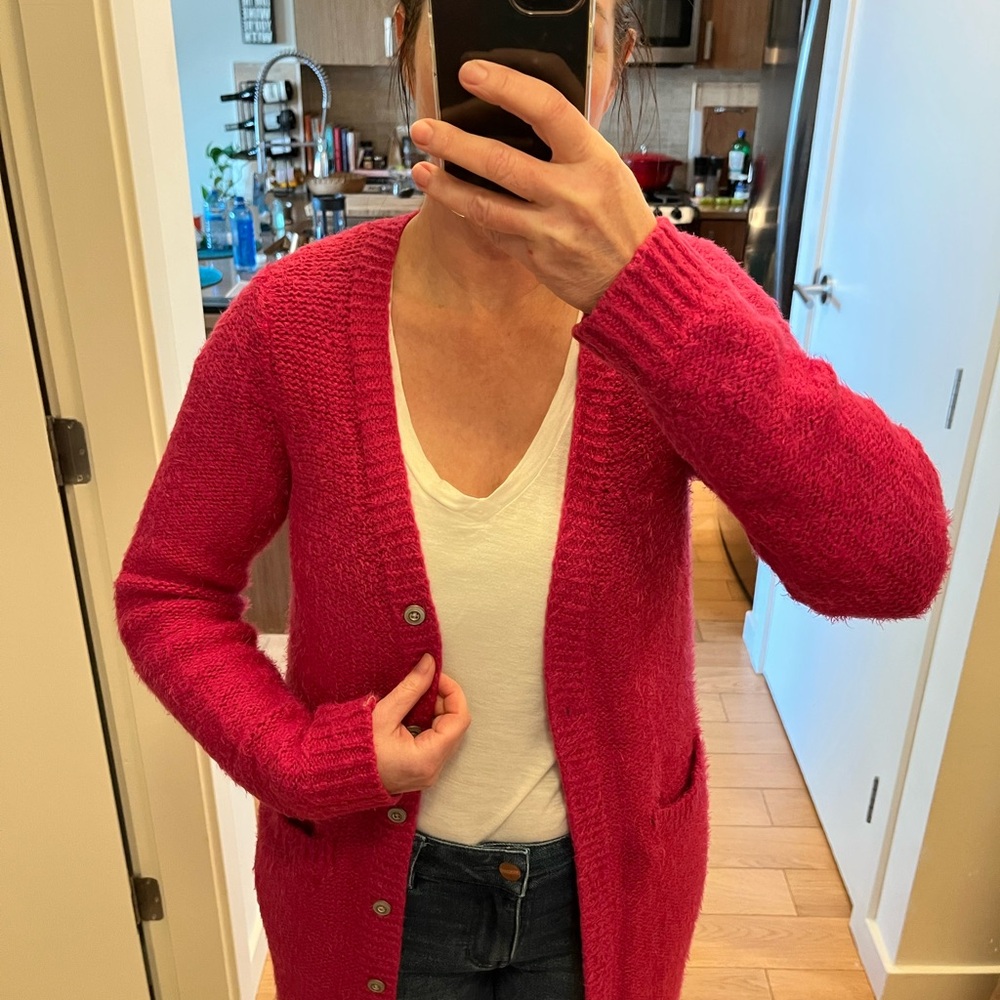 Dex Fuchsia Long Cardigan Sweater